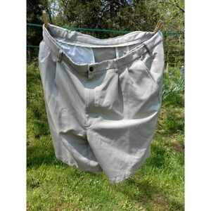 Haggar chino pleated tan outdoor extendable  golf dad shorts men's 42 preppy